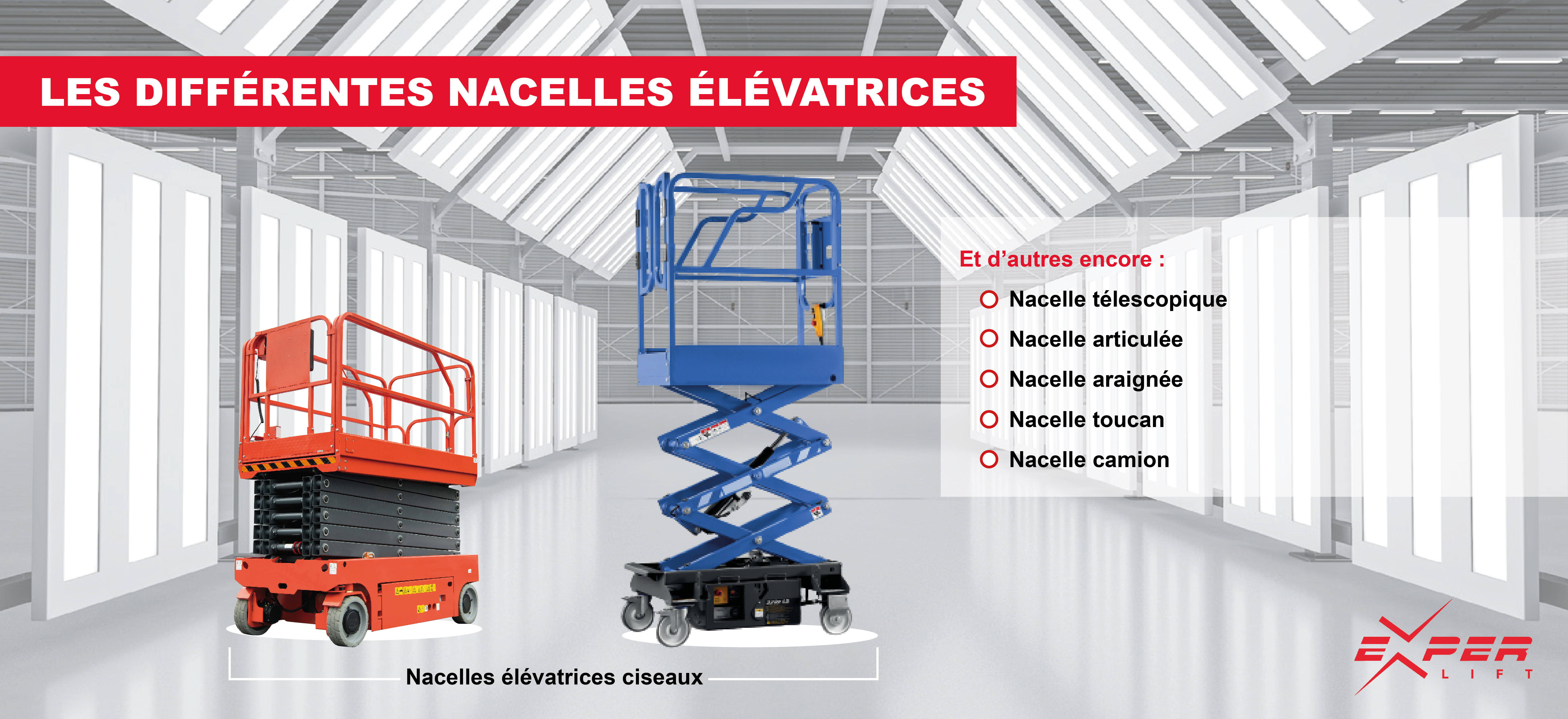 Les différentes nacelles élévatrices